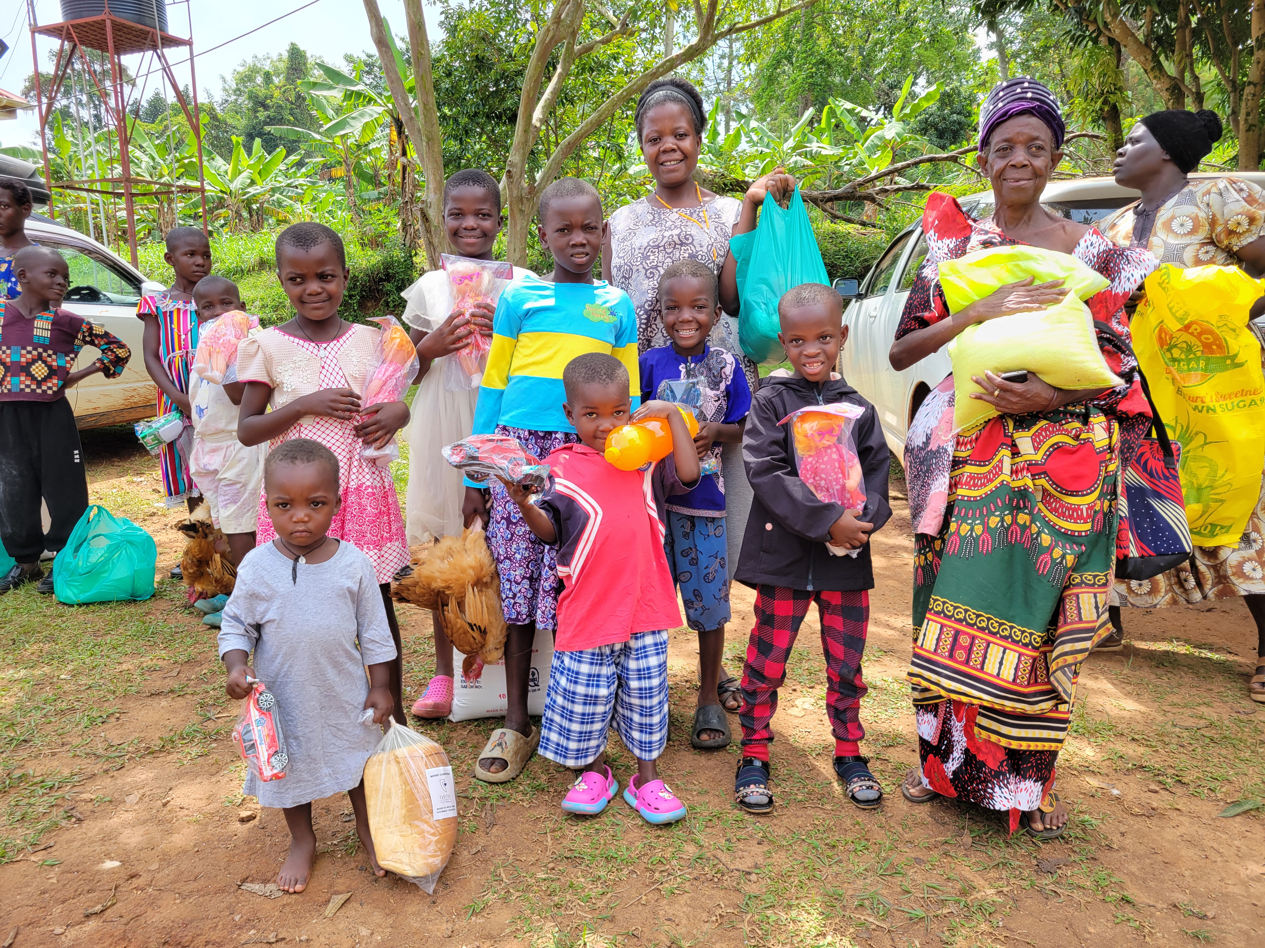 Giving gifts at CARITAS Office Giving gifts at CARITAS Office