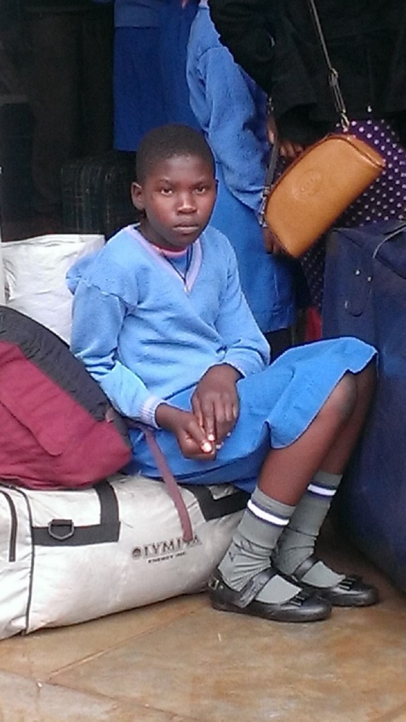 Waiting to board the bus for Stella Maris Primary Boarding School