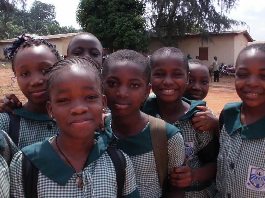 Image of students from Holy Infants School in Nigeria
