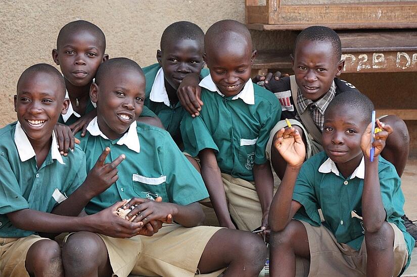 Day school boys at recess