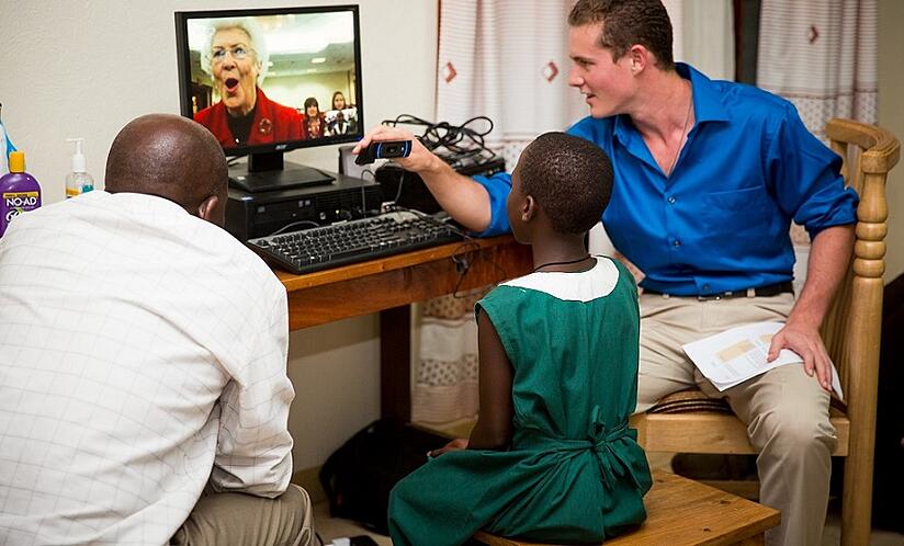 Mrs. B Skyping with Cleire (Photo Credit: Tina LeAnn Photography)