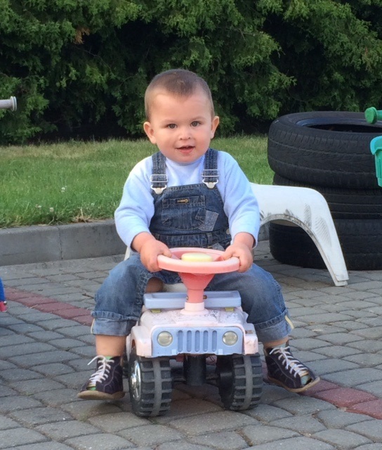 Hubert is already driving.