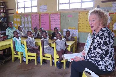 Bonnie (missionary) in Ugandan classroom.jpg
