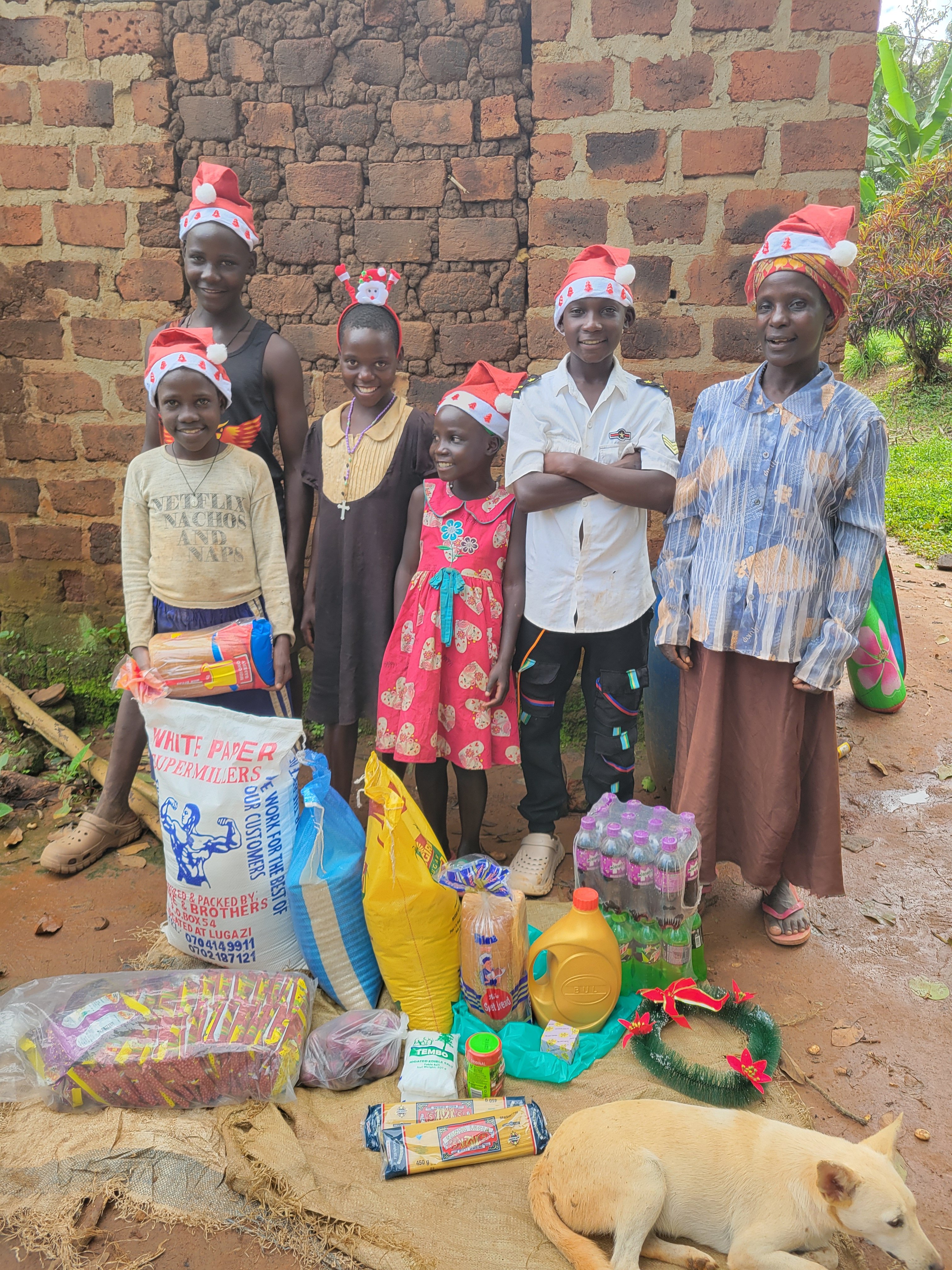 Family receiving food
