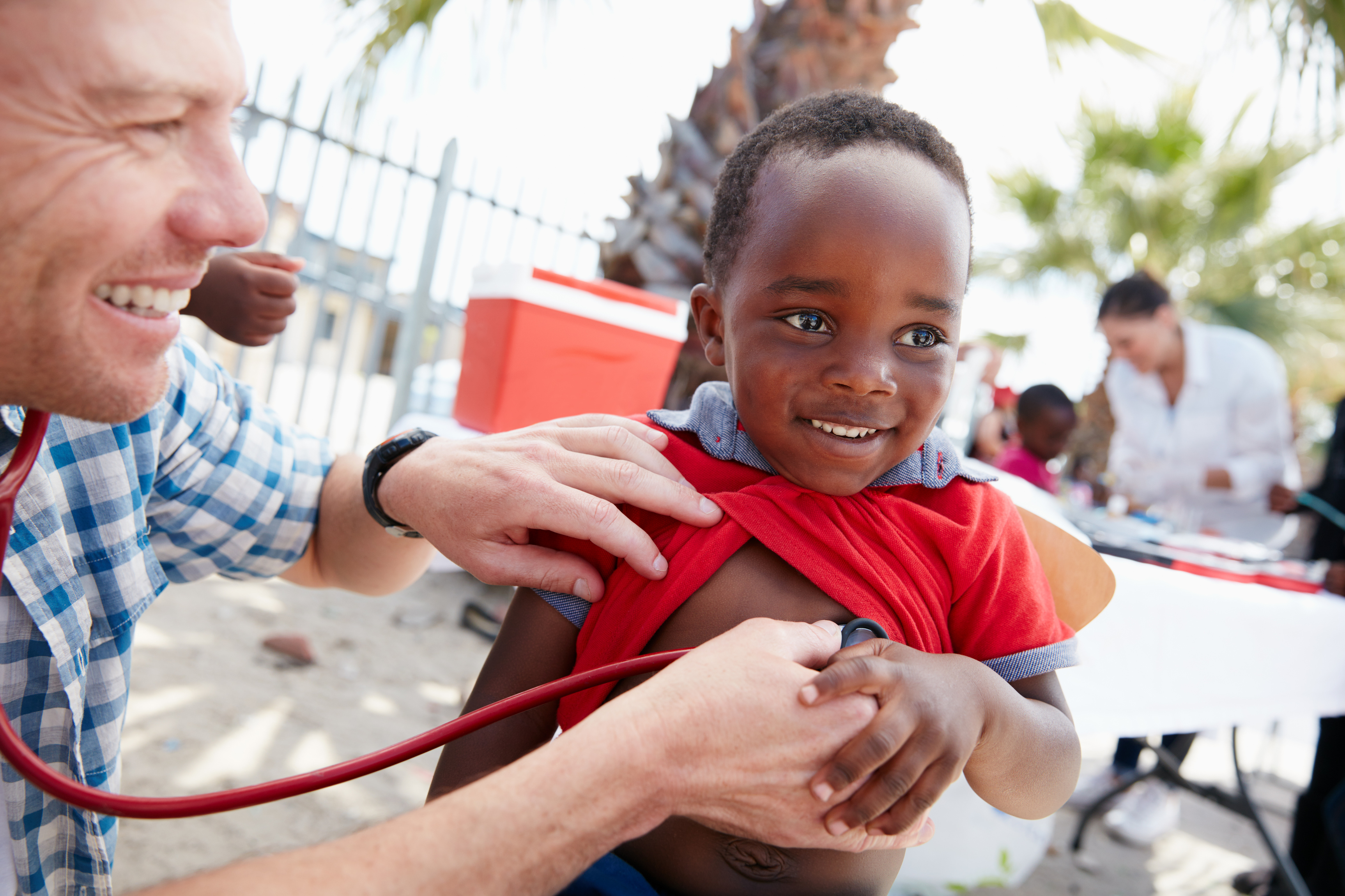 Child with missionary doctor